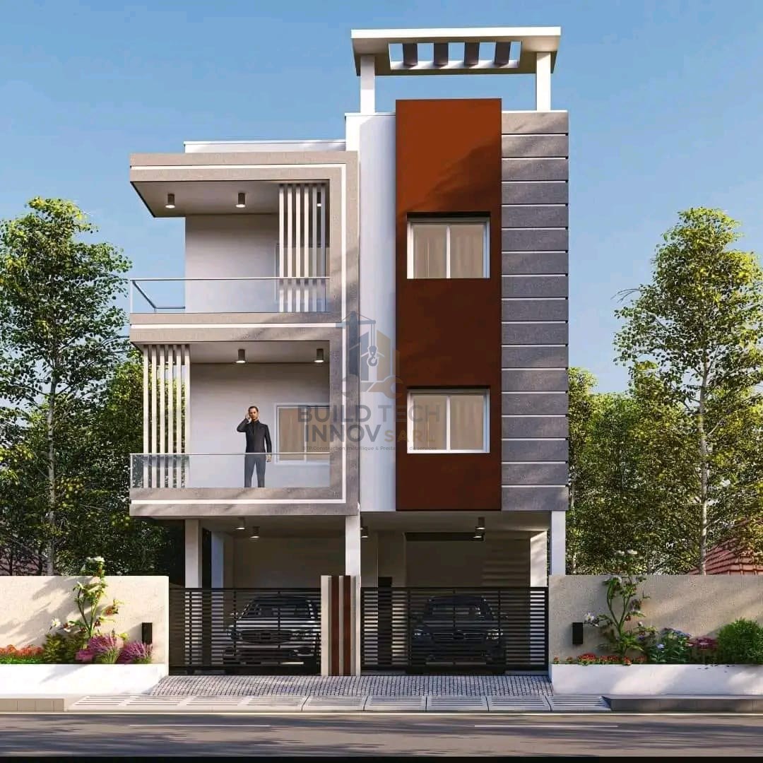 Immeuble brun moderne